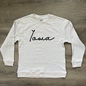 NWT Chicka-d Iowa Collegiate Crewneck Sweater Natural Warm Up Small